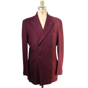 Vintage Mens Bespoke Handwoven Donegal Tweed Purple Wool Jacket